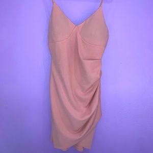 Shimmery Pink Bodycon Wrap Dress
